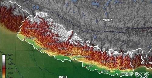 尼泊尔地形图