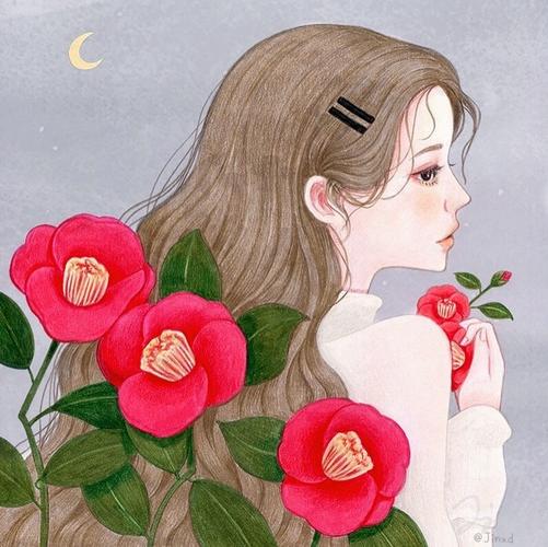 手绘女头闺蜜头像
