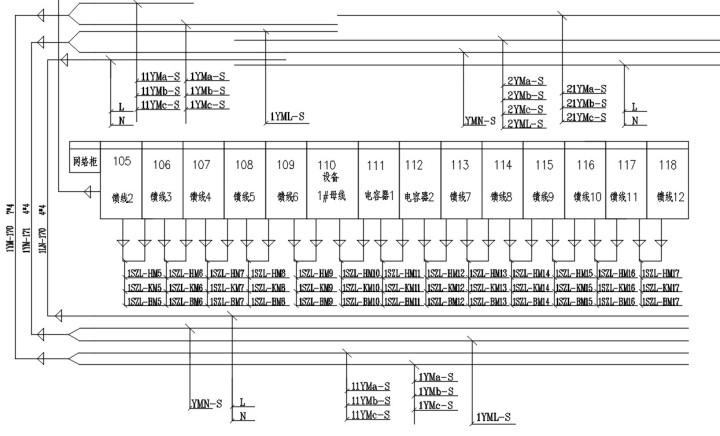 变电站二次回路图02-10kv柜顶小母线布置图