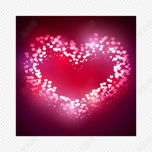 红色浪漫心形爱心荧光烟火烟花