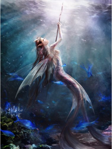 鲛人男性平常时皮肤和人类一样,但遇敌时会迅速转变为战斗体质,在身体