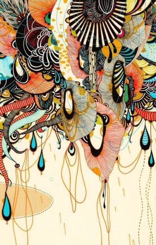 线描彩色背景图片