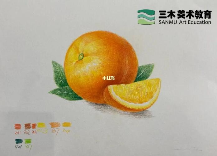 彩铅橙子92步骤分享_橙子_彩铅_投影_辉柏嘉怎么样_铅笔_素描_文化
