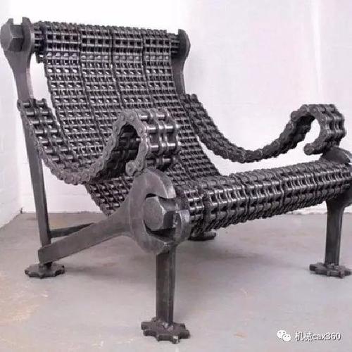 工程师用废旧零件制作的工艺品,突然发现链条是个好