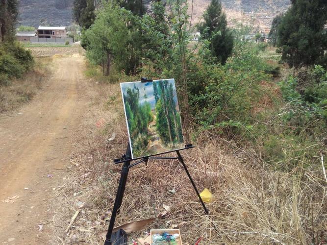 张敏刚风景油画写生新作《林荫道》