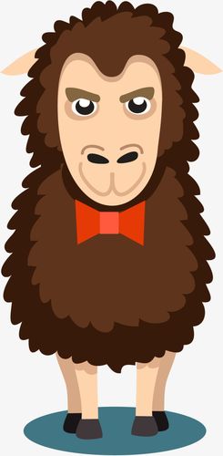 黑色卡通山羊素材图