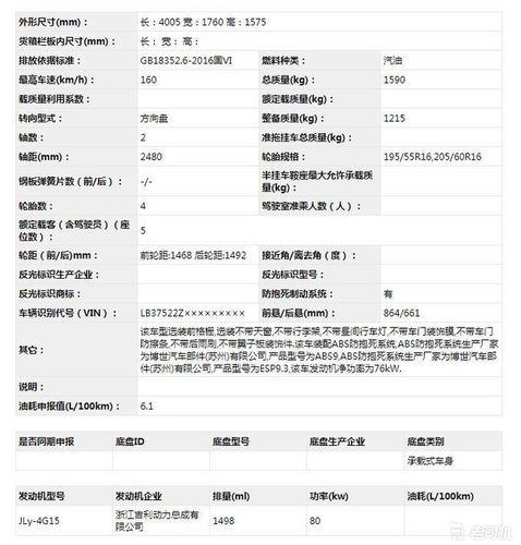 新款吉利远景x3申报图
