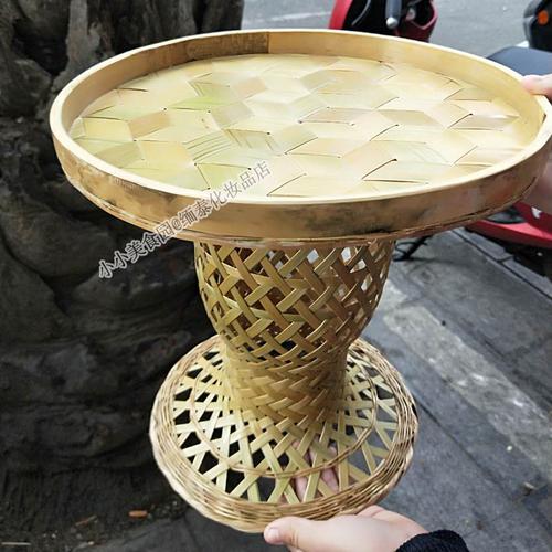 竹编民族手工艺傣族竹制品原生态圆桌竹制工艺品家居