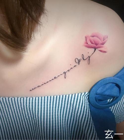 锁骨花_纹身图案手稿图片_潘潘的纹身作品集