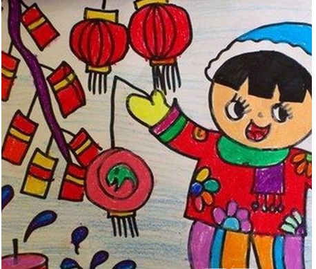 2017鸡年春节儿童画画图片大全