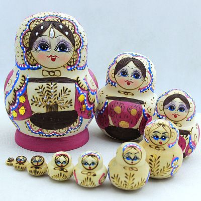 俄罗斯特产十层套娃手工闺蜜生日礼物哈尔滨旅游进口工艺纪念品