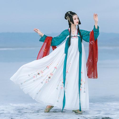 池夏 丝路传奇:皎乐 原创改良汉服唐制齐胸襦裙6米摆重