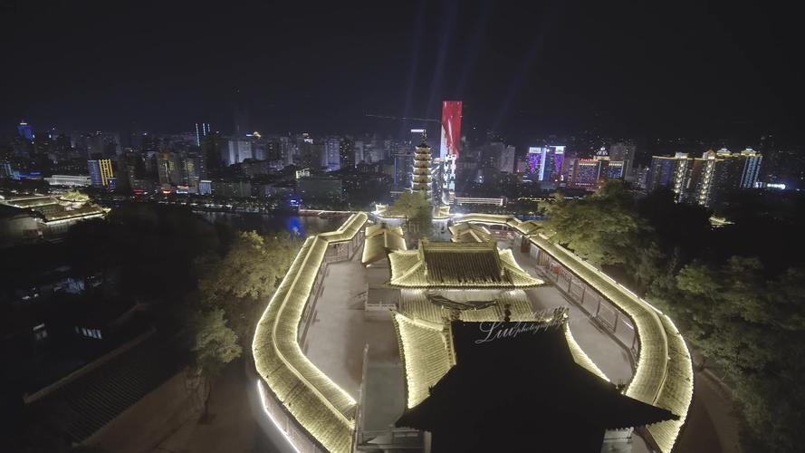 兰州市白塔山夜景航拍素材_视频素材包下载(编号:)