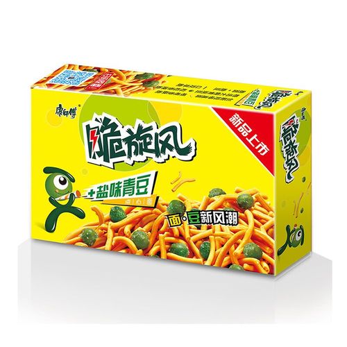 康师傅 方便面(ksf)干脆面 脆旋风 盐味青豆 盒装50g