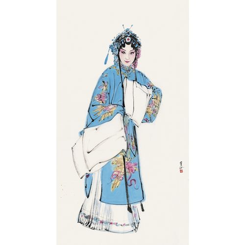 窦红《京剧人物》六尺水墨人物国画 收藏增值