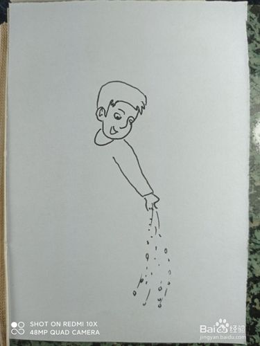 怎样画简笔画撒种子的农民?