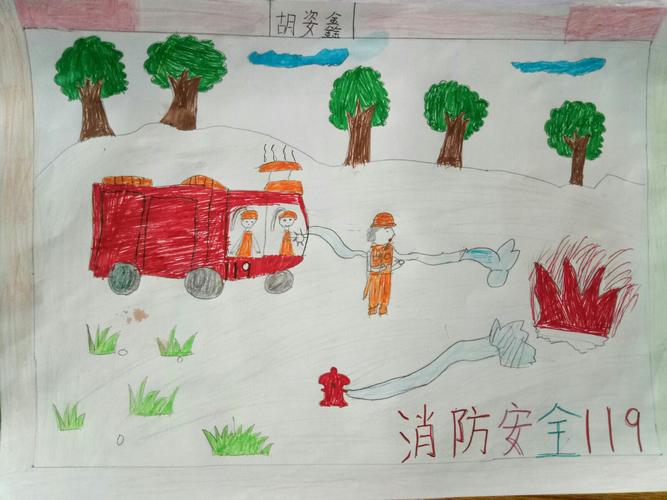 北常顺小学三年级"消防安全主题绘画活动"