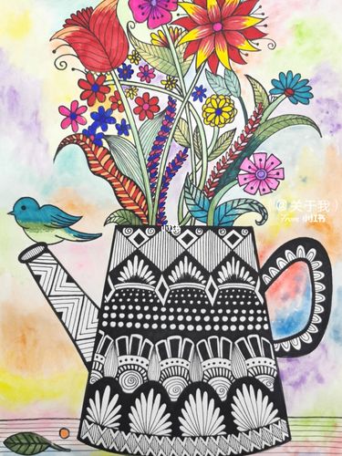 花与花瓶_花瓶_教程_线描_创意美术_简笔画教程_知识