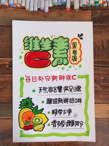 果维康维生素c含片手绘pop_手绘_维生素c_手绘poo海报