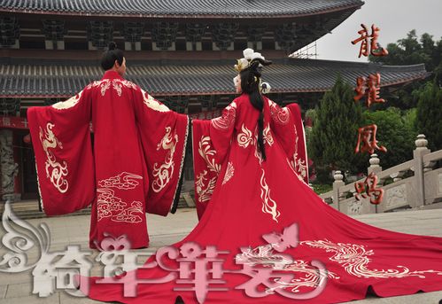 汉服婚服周制婚服汉式婚礼龙跃凤鸣中式婚礼绣花古装婚服情侣装