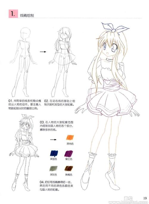 漫画教程色铅笔画动漫从入门到精通美少女204p