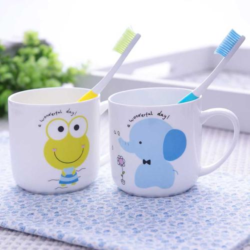 查看淘宝儿童漱口杯宝宝刷牙杯子牙缸卡通陶瓷可爱韩国创意卫生间套装