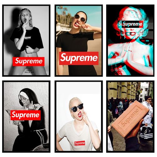 supreme图片欧美,supreme图片 supreme潮牌欧美性感美女挂画客厅卧室时尚服装店明星
