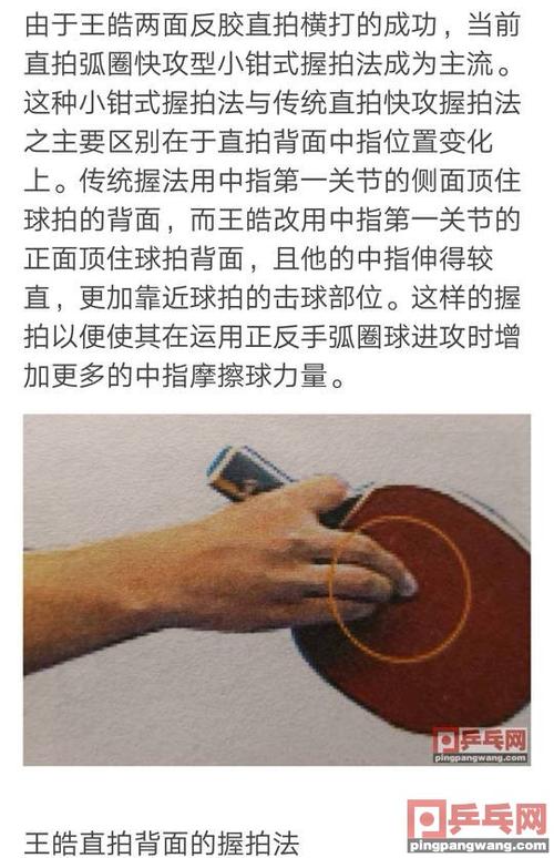 直拍握拍法