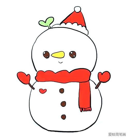 可爱的圣诞雪人怎么画