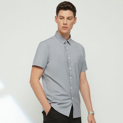 2021夏季新款商务百搭基础休闲男士短袖衬衫