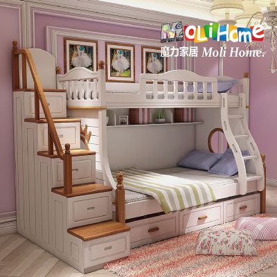 【魔力家居专营店】魔力家居儿童卧室家具米奇儿童上下床双层床配套梯