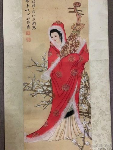 张大千聚宝四大美人四条屏