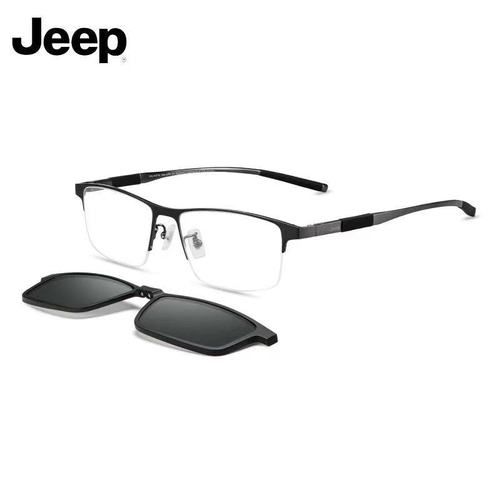 jeep圆脸光学眼镜架半框磁吸套镜太阳镜片男近视眼镜架jeept7073配镜