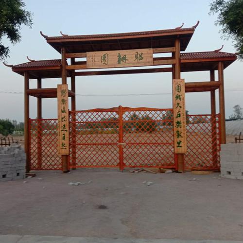 厂家定制大门楼 防腐木古建牌坊 庄园简约门楼 美丽乡村大门楼