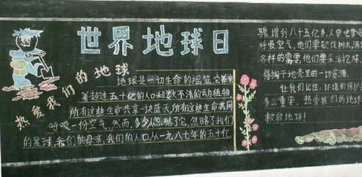 世界地球日黑板报图片