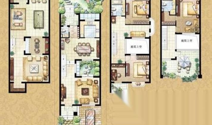 奉贤区南桥 恒盛湖畔豪庭别墅 4室3厅3卫 189平米