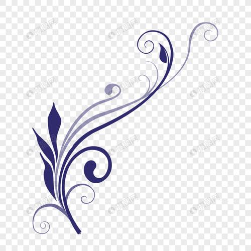 蓝色兰花花纹素材