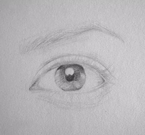 素描入门:眼睛素描画法步骤图片