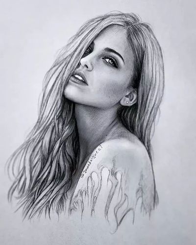 素描功底好,画美女就是好看|绘画|铅笔画|艺术|素描画