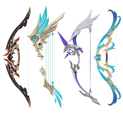 天空之翼原神弓合集可手持刻晴爱奇幻3d纸模型cosplay道具diy和璞弓