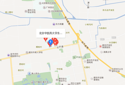 河北省廊坊市经济技术开发区东方大学城北京中医药大学东方学院渤海