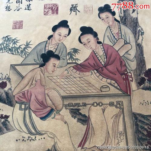 唐伯虎字画国画收藏唐寅人物画名人书画古画挂画装饰画画芯包邮