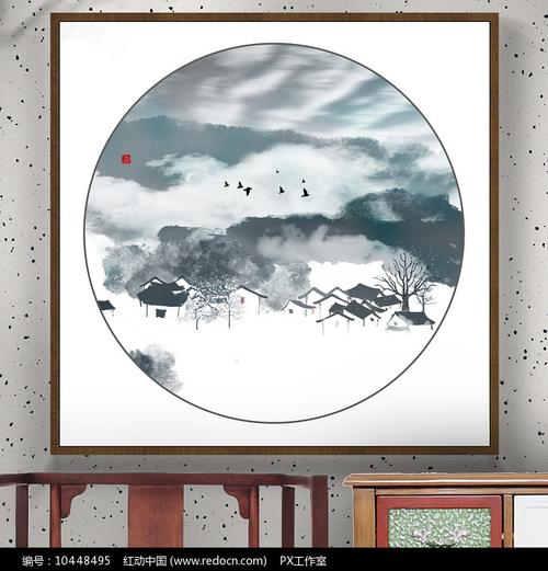 写意山水画水彩画