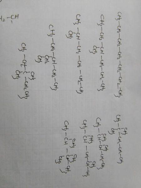 写出庚烷的同分异构体,9种!