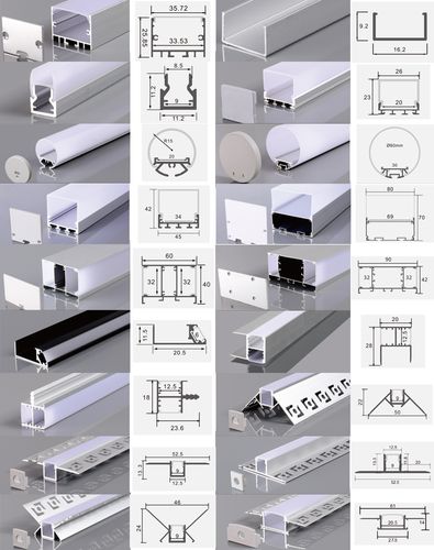 led灯槽铝合金u型铝材装饰亚克力长条铝槽灯带明装嵌入式线条灯条158