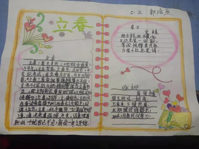 20210203立春手抄报