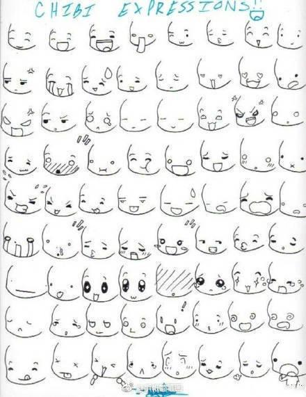 简笔画素材,超可爱的简笔画小表情