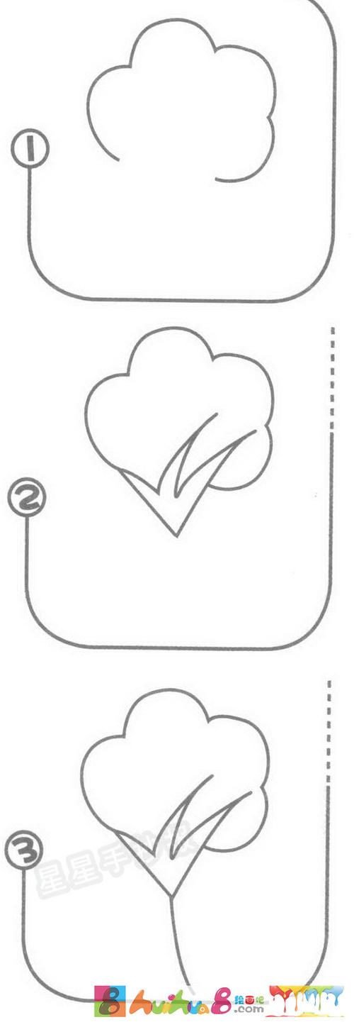 棉花简笔画怎么画简笔画教程_绘画吧-画画