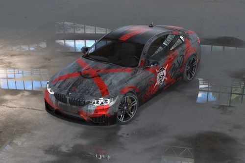 彩绘未来末日的宝马m4个性十足火药味十足