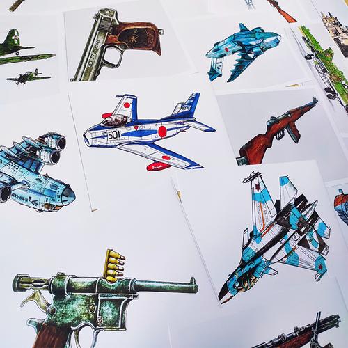 小熊美术的优惠券大全—少儿美术临摹卡军事武器绘画.